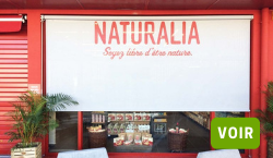 Store vertical guidé pour le magasin Naturalia